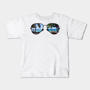 Palm Trees Through Sunglasses Kids T-Shirt